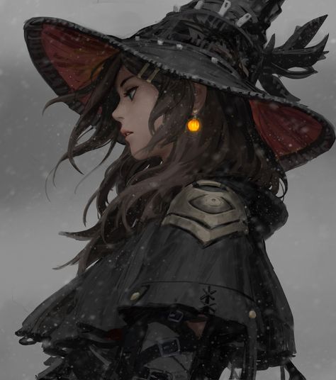 Anime Black Eyes, Female Wizard, Witch Characters, Fantasy Witch, Anime Witch, Dark Witch, Witch Girl, Anime Black, Black Eyes