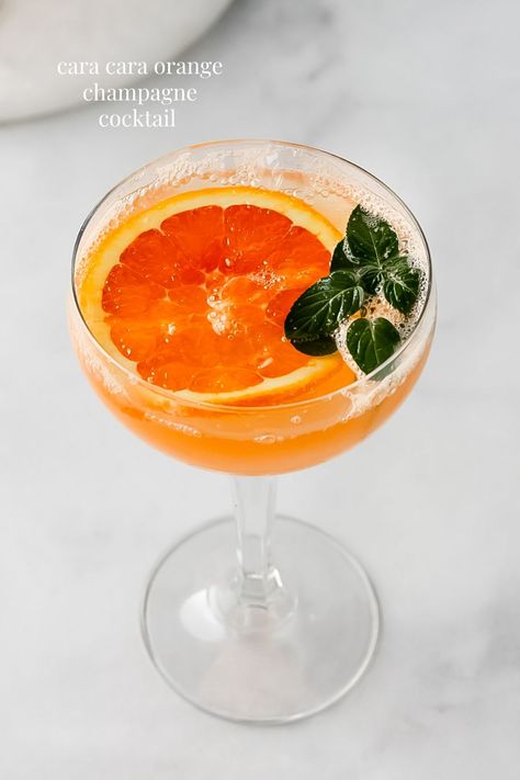 Orange Champagne Cocktail, Orange Champagne, Olive Cocktail, Champagne Recipes Cocktails, Light Cocktails, Winter Weekend, Brunch Drinks, Winter Cocktails, Champagne Cocktail