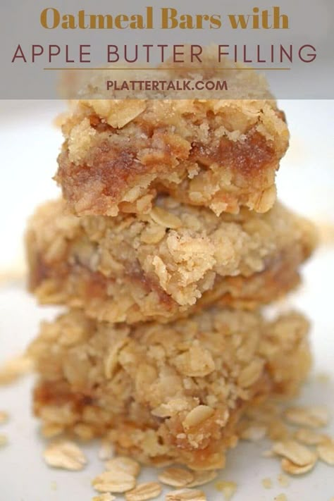 Apple Butter Bars, Recipe Using Apples, Oatmeal Apple, Apple Butter Recipe, Fig Bars, Butter Bars, Oatmeal Bars, Cookie Bar Recipes, Fall Dessert