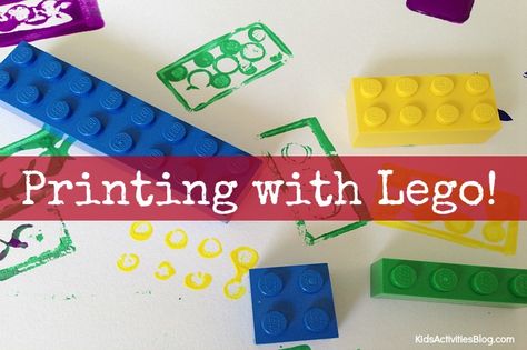 Lego Art for Kids: Colorful Lego Printing for a Cool Lego Activity Lego Painting, Lego Print, Everyday Crafts, Used Legos, Lego Club, Easy Art For Kids, Colorful Gift Wrapping, Lego Activities, Preschool Projects