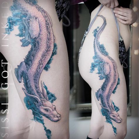 Falkor the Luck Dragon from The Neverending Story by Konstanze K. Luck Dragon Tattoo, Luck Dragon, Story Tattoo, 16 Tattoo, Petit Tattoo, Tattoo Trend, Neverending Story, Sweet Tattoos, The Neverending Story