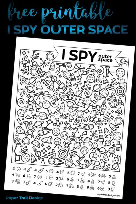 Space 2nd Grade, Space Theme Speech Therapy, Outer Space Speech Therapy Activities, Space Themed Games, Road Trip Summer, Paper Trail Design, Outer Space Art, Space Unit, I Spy Games