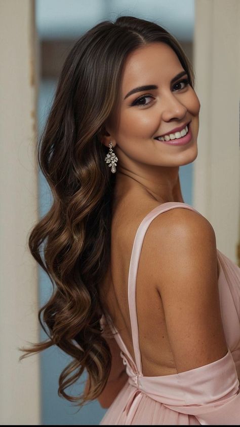 Hairstyle For Square Neckline, Simple Bridesmaid Hairstyles Down, Simple Bridesmaid Hairstyles, Easy Hairstyles With Bangs, Black Ponytail, Half Updo, Bridesmaid Hairstyles, Top Models, Half Up Half Down Hair