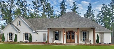 French Style House, Bonus Room Above Garage, Acadian Style Homes, Acadian Homes, Room Above Garage, Rustic Shutters, Pretty Homes, French Country House Plans, French Style Homes