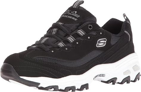 Skechers Women's D'Lites-Biggest Fan Trainers Skechers Dlites, Skechers D'lites, Skechers D Lites, Pretty Sneakers, Cheap Running Shoes, Sas Shoes, Fan Fashion, Fresh Sneakers, Walking Sneakers