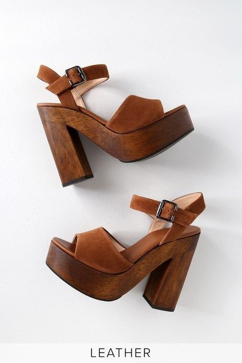 ed519dacc89b2bead3f453b0b05a4a8bdesc49020064ri Wood Platform Heels, Wooden Platform Sandals, Trendy Heels, Basic Shoes, Sandal Heels, Platform Sandals Heels, Platform High Heels, Crazy Shoes, Shoe Obsession