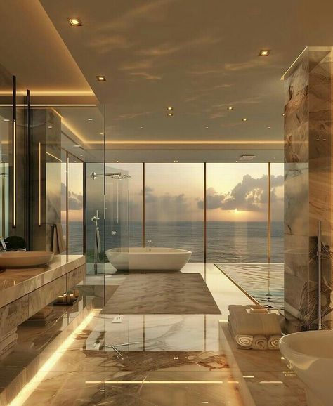 Bathroom Luxury Penthouse Apartment Bathroom, Fancy Hotel Bathroom, Penthouse Bathroom Luxury, Penthouse Apartment Bathroom, Modern Luxury Penthouse, Dreamy Bathrooms, Luxury Penthouse Apartment, City Bedroom, Penthouse Interior