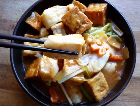 Here is another simple tofu dish as promised. I used the same fresh white tofu as my previous steamed tofu dish but with a very different... Fish Tofu Recipe, Homemade Asian Food, Braised Tofu, Chinese Cooking Wine, Fish Fillets, Steamed Tofu, Tofu Dishes, Care Less, Steamed Fish