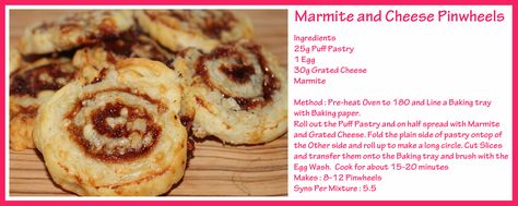 MARMITE AND CHEESE PINWHEELS Savoury Tarts, Cheese Pinwheels, Savory Tart, Grated Cheese, Baking Paper, Puff Pastry, Finger Food, Tray Bakes, Finger Foods