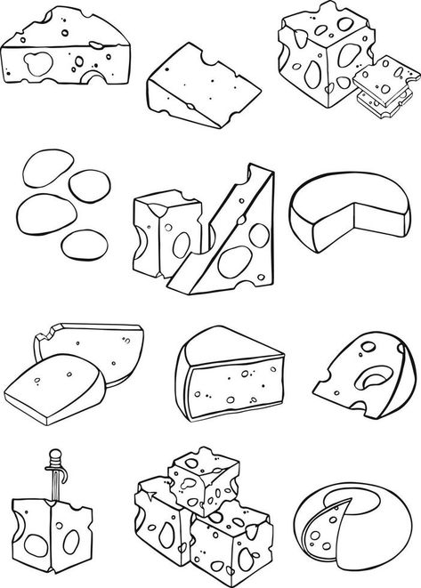 Graphic sketch of different cheeses. set of realistic outline dairy products. Isolated curds collection used for logo design, recipe book, advertising cheese Different Cheeses, Cheese Art, Graphic Sketch, Book Advertising, Vector Game, Dairy Products, Set Of, Menu Restaurant, Recipe Book