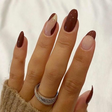 (ad) Fresh Nail Trends to Keep Your Look on Point Black And Tan Nails, Fall Inspired Nails, Nail Dipping Powder Colors, Bossy Nails, Tan Nails, Different Color Nails, Orange Nail Designs, Brown Nails Design, Different Nail Designs