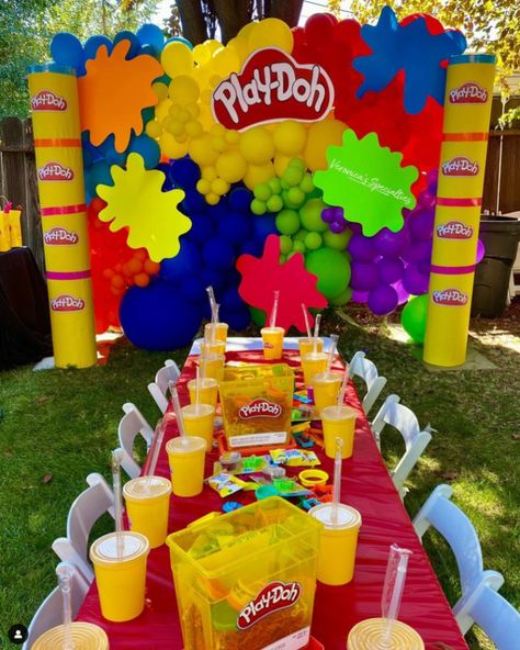 Playdough Birthday Party, Playdough Party Ideas, Play Doh Themed Birthday Party, Playdough Birthday Party Ideas, Danny Go Birthday Party, Playdoh Birthday Theme, Play Dough Birthday Party, Play Doh Birthday Party, Playdough Themes