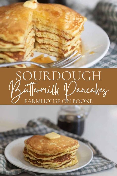 Sourdough Buttermilk, Sourdough Starter Pancakes, Sourdough Pancakes Recipe, Farmhouse On Boone, Blue Jean Chef, Delicious Pancakes, Sourdough Starter Discard Recipe, Sourdough Pancakes, Pancake Recipe Buttermilk