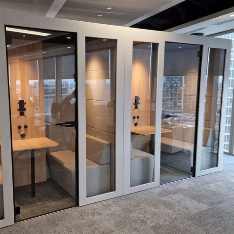 Our client required was a space where they could conduct confidential meetings and seamless video calls amidst the buzz of their open-office layout 🤫 We presented a diverse range of office pods including Milli Phone Booths, Silent Room Pods and Kolo Work Pods These pods are designed to optimise space, increase productivity, and maintain confidentiality. Each pod is equipped with modern amenities and advanced features that make them an ideal spot for focused work or confidential discussions... Sleep Pods Office, Telephone Booth Office, Silent Room Design, Public Study Room, Office Phone Room, Study Pods, Work Pods, Open Office Layout, Work Office Design