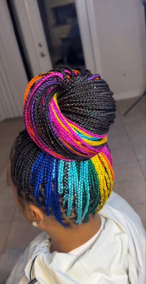 Pink Goddess Braids, Pink Goddess, Braiding Hair Colors, Short Box Braids Hairstyles, Braided Hairstyles For Black Women Cornrows, Big Box Braids Hairstyles, Box Braids Hairstyles For Black Women, Cute Braided Hairstyles, Dyed Hair Inspiration