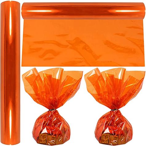 Amazon.com: Cellophane Wrap Roll Orange | 100’ Ft Long X 16” in. Wide | 2.3 Mil Thick Transparent Orange | Halloween Treats, Baskets, Cellophane Wrapping Paper | Colorful Cello, Halloween Decorations| by Anapoliz : Health & Household Halloween Treat Baskets, Thanksgiving Candy, Cellophane Wrapping, Orange Rolls, Treat Basket, Orange Candy, Special Events Decor, Cellophane Wrap, Halloween Orange