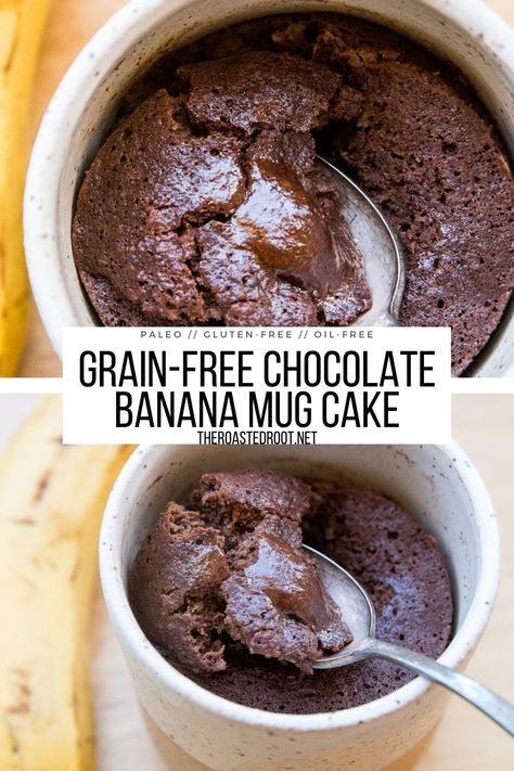 Chocolate Banana Mug Cake, Healthy Single Serve Desserts, Simple Mug Cake Recipe, Paleo Mug Cake, Gluten Free Mug Cake, Microwave Mug Recipes, Banana Mug Cake, Healthy Chocolate Banana, Mug Cake Healthy