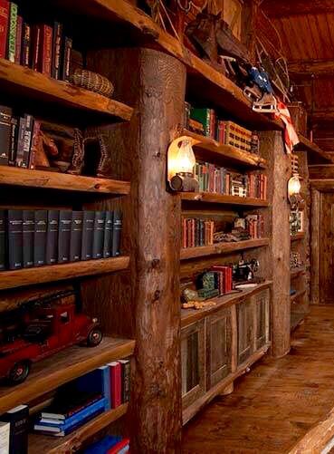 . Cabin Library, Rustic Library, Cave Room, Pine Cabin, Living Architecture, Barn House Interior, Alpine Lodge, Irish Bar, Log Wall