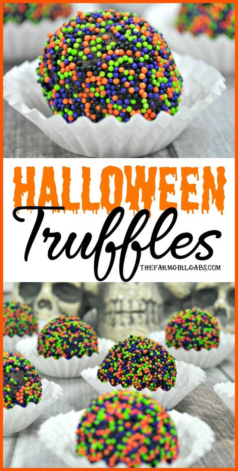 Halloween Truffles, Halloween Sprinkles, Halloween Food Ideas, Halloween Food Treats, Halloween Dessert, Halloween Party Food, Halloween Chocolate, Halloween Desserts, Fall Baking