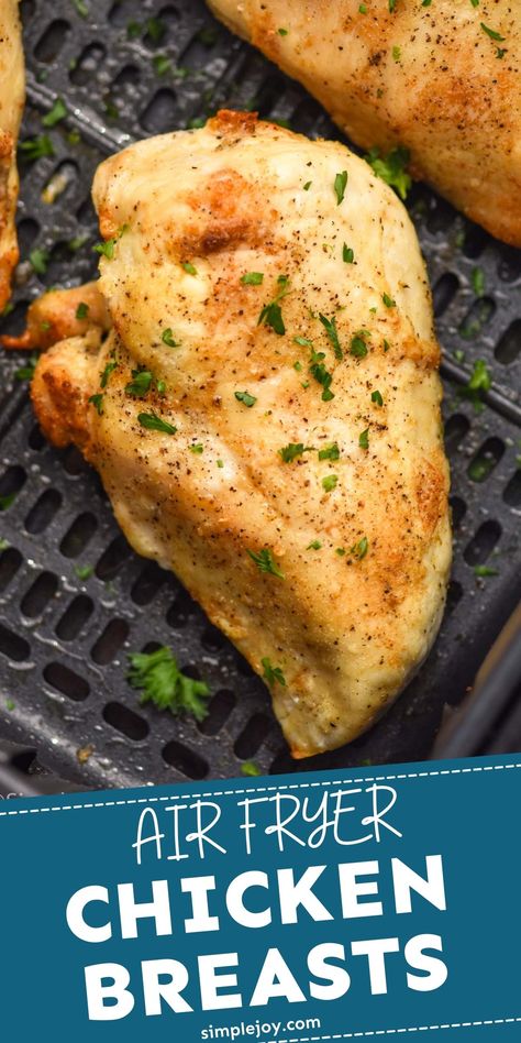 Air Fryer Chicken Breasts are so fast to make, done in about 15 minutes, and they come out perfectly juicy every time. Air Fryer Stuffed Chicken Breast, Air Fryer Stuffed Chicken, Air Fryer Chicken Breast, Air Fryer Recipes Chicken Breast, Amazing Chicken, Stuffed Chicken Breast, Easy Chicken Breast, Air Fryer Oven Recipes, Fried Chicken Breast