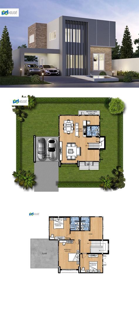 Small House Layout House Under 1000 Sq Ft, Single Story Small House, Cottages Floor Plans, Small Guest House Ideas, Small House With Pool, Modern House Layout, Modern House Design Plans, Luxury Ranch House Plans, 4 Bedroom House Designs