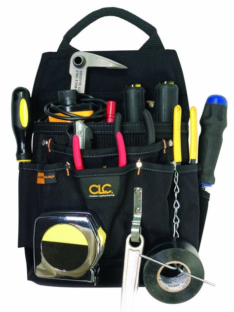 Custom Leathercraft 5505 Professional Electrician's Tool Pouch, Ballistic Poly, 12-Pocket Electrician Tool Belt, Electrician Tool Pouch, Electrician Tool Bag, Tool Belt Pouch, Tool Apron, Belt Storage, Socket Organizer, Tool Pouches, Tool Belts