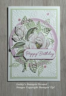 Lesley's Stampin Ground : Magnolia Mood Bundle Paper Crafts Ideas, Mood Card, Magnolia Stamps, Stampin Up Catalog, Wink Of Stella, Pink Cards, Magnolia Flower, Stamping Up Cards, Floral Cards