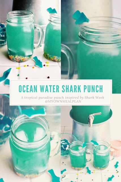 Ocean Themed Recipes, Shark Punch For Kids, Ocean Theme Drinks, Shark Inspired Food, Shark Themed Bachelorette Party, Shark Bachelorette Party, Ocean Water Punch, Mermaid Ocean Water, Shark Punch