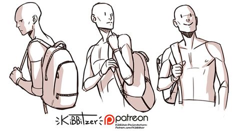 Holding backpack -PREVIEW- Backpack Drawing, 캐릭터 드로잉, Foto Poses, Poses References, Anatomy Drawing, Figure Drawing Reference, Anatomy Reference, Art Poses, Drawing Tutorials