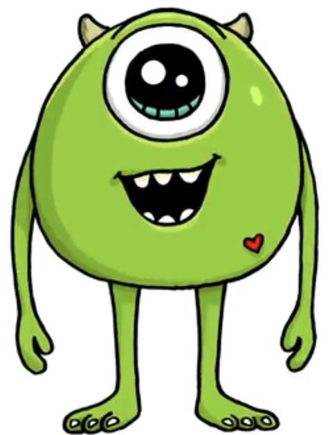 Ashley Rivera, Crazy Creatures, Sully Monsters Inc, Creative Logo Design Art, Mike From Monsters Inc, Mike Wazowski, Logo Design Art, Cute Cartoon Drawings, Monsters Inc