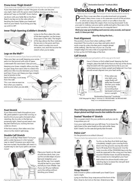 Pelvic floor muscle therapy exercises help you contract and relax the pelvic floor.. Kegel exercises strengthen the pelvic floor muscles.. These exercises also teach you breathing and timing techniques making them more effective.. Uscles play a key role during exercise, but did you know there is a hidden group of muscles, called.You can look new details of Pelvic Floor Physical Therapy Exercises Pdf by click this link : view details Yoga Poses For Pelvic Floor Muscle, Pelvic Physical Therapy, Pelvic Floor Therapy Exercise, Relaxing Pelvic Floor Muscles, Relax Pelvic Floor Muscles, Pelvic Floor Relaxation Exercises, Pelvic Stretches, Relax Pelvic Floor, Pelvic Workout