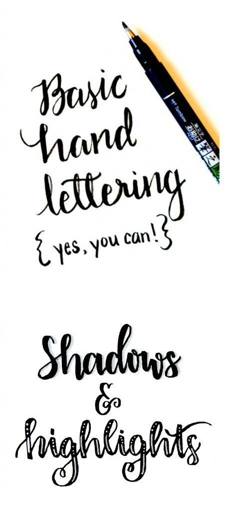 Basic Hand Lettering: Shadows and Highlights - One Artsy Mama Basic Hand Lettering, Pretty Writing, Alfabet Letters, Hand Lettering Fonts, Hand Lettering Tutorial, Creative Lettering, Lettering Styles, Calligraphy Letters, Lettering Tutorial