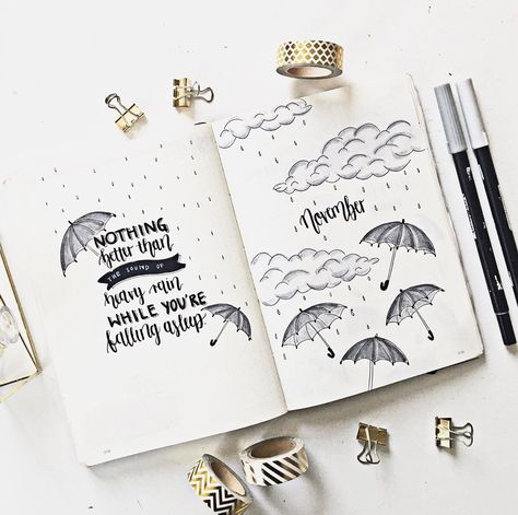 @sofieshandlettering on Instagram: “the quote page next to my cover page for november!:)☁️🙈 what do you think so far about this theme?:)☔️🌧 and do you like rainy days or not…” Doodle Quotes, Bullet Journal Font, Bullet Journal Quotes, Hand Lettering Art, Bullet Journal Aesthetic, Hand Lettering Quotes, Drawing Quotes, Bullet Journal Writing, Bullet Journal Lettering Ideas