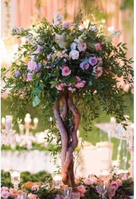 Garden Enchanted Forest Centerpiece Arrangement - Etsy Enchanted Forest Theme Quinceanera, Enchanted Forest Centerpieces, Enchanted Forest Quinceanera Theme, Enchanted Forest Quinceanera, Enchanted Forest Baby Shower, Mystical Garden, Tree Centerpiece, Enchanted Forest Theme, Enchanted Tree