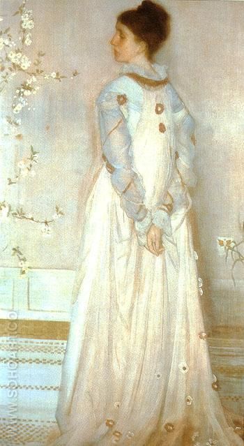 James McNeill Whistler - Symphony in Flesh Color and Pink Portrait of Mrs  Frances Leyland 1873 James Whistler, Pink Portrait, James Abbott Mcneill Whistler, James Mcneill Whistler, Tea Gown, Aesthetic Dress, Free Art Prints, Painting Reproductions, Wassily Kandinsky