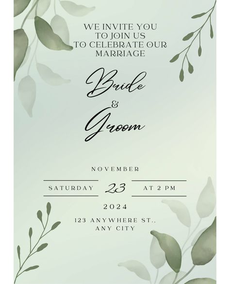 Sage Green Wedding Invitation, Save the Date, Table Numbers templates, Minimalist Wedding Invite Suite, Modern Invitation Set Template Canva #SageGreen #WeddingInvitation #TableNumbers #templates #ModernInvitation #MinimalistWedding #TemplateCanva #InviteSuite #SaveTheDate Invitation Card Design Green, Wedding Invite Suite, Invite Suite, Number Templates, Green Wedding Invitations, Sage Green Wedding, Modern Invitation, Elegant Font, Invitation Card Design