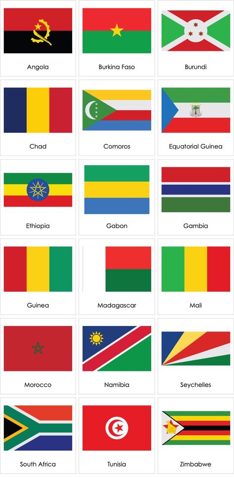 Flags of African Countries 02 | AMI Digital African Countries Flags, African Flags, South African Flag, African Flag, African Countries, Tunisia, South African, Ethiopia, Flag