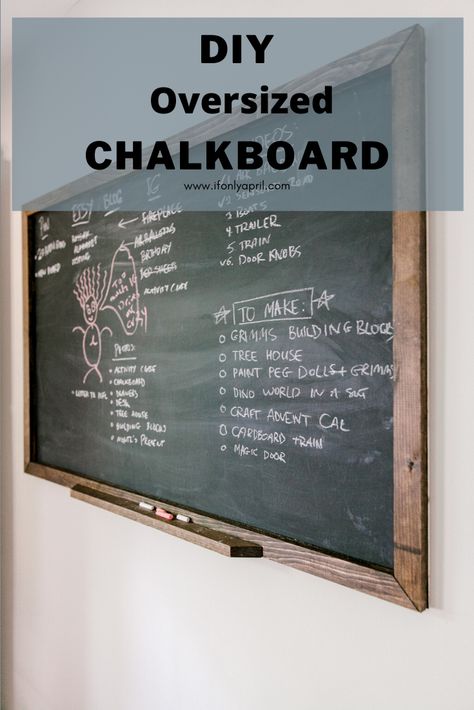 DIY OVERSIZED CHALKBOARD Entryway Organizer Diy, Homeschool Chalkboard, Tutoring Logo, Big Chalkboard, Rustic Mirror Frame, Homemade Chalkboard, Chalkboard Diy, Homeschool Room Design, Make A Chalkboard