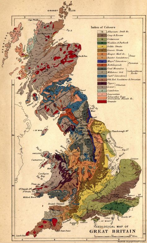 William Smith made the first ever geological map.  He nearly made himself broke too.  Find out more about all things geographical - Adventures in Geography - by visiting Rock and Sky Weird Maps, Maps Design, Map Of Great Britain, Geological Map, Map Of Britain, Geology Rocks, Ancient Maps, Map Globe, Old Maps