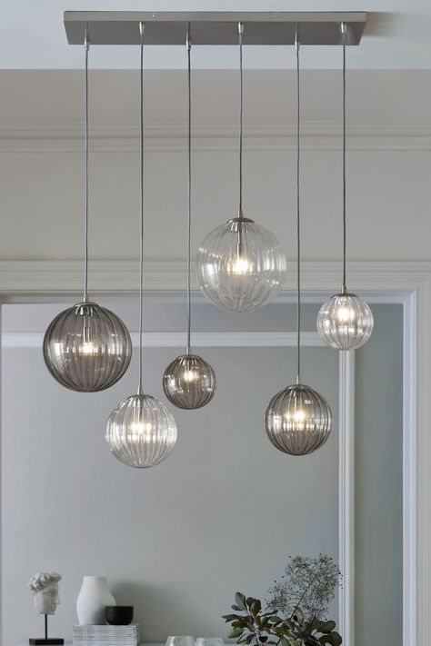 Trendy Living Room Lights, Pendent Lighting Dining Room, Modern Pendant Lighting Kitchen Island, Lighting Over Dining Table, Chrome Light Fixtures, Lights Above Kitchen Island, Lounge Ceiling Lights, Pendant Lights Over Kitchen Island, Lights Over Dining Table