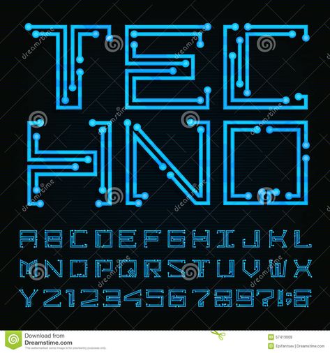 Techno Type Font. Vector Alphabet. Stock Illustration - Illustration of engineering, background: 57413009 Electronic Font, Circuit Fonts, Technology Font, Engineering Background, Techno Font, Digital Divide, Vector Alphabet, Lettering Styles Alphabet, Adventure Logo