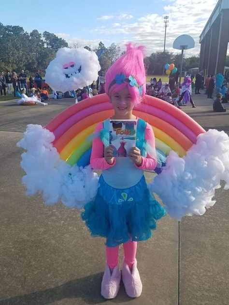 Rainbow Halloween Costume, Halloween Costumes Kids Homemade, Diy Fantasia, Best Diy Halloween Costumes, Rainbow Halloween, Halloweenský Makeup, Troll Costume, Princess Poppy