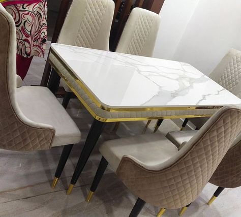 .DINING TABLE AND CHAIRS SET. . . #diningtable #diningchairs #marble #chair #wonderfulfuture #dinner Dining Table Design Marble Top, Marble Dining Table Design, Daining Table, Dining Table With Marble Top, Marble Dinning Table, Marble Chair, Bucket Chairs, Marble Top Dining Table, Dining Table And Chairs