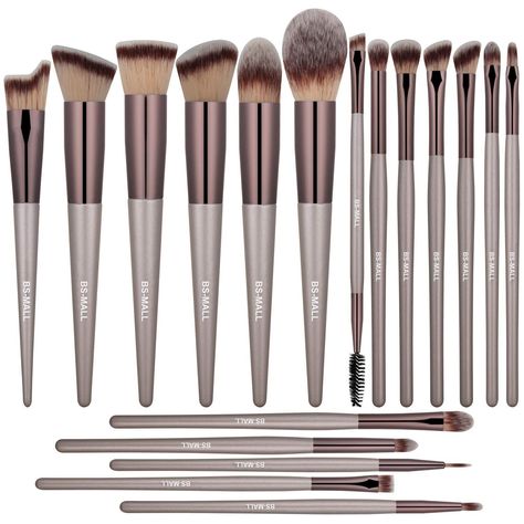 Arrives by Mon, Nov 8 Buy BS-MALL Makeup Brush Set 18 Pcs Premium Synthetic Foundation Powder Concealers Eye shadows Blush Makeup Brushes Champagne Gold Cosmetic Brushes at Walmart.com Mall Makeup, Gold Cosmetic, Dr Makeup, Makeup Looks Natural Full Face, 00's Makeup, Coquette Makeup, Cheap Makeup Brushes, Alat Makeup, Makeup Brush Kit