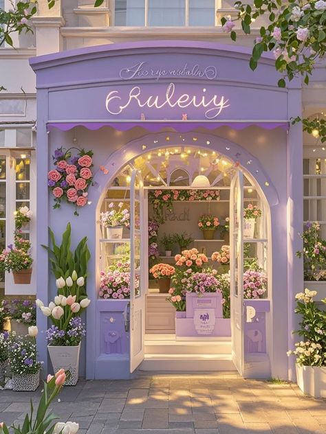 Flower Shop Exterior, Florist Workspace, Purple Bakery, Flower Shop Design, Bakery Design Interior, Rustic Backdrop, Corporate Office Design, Clinic Interior Design, Diy Diwali Decorations