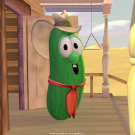 Cucumber Veggie Tales, Larry Veggie Tales, Veggie Tales Characters, Veggie Tales, Kids Tv, 30th Anniversary, Olaf The Snowman, Tomatoes, Cowboy