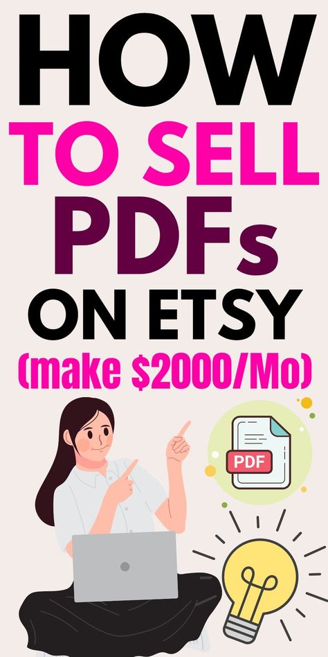 How To Sell PDFs On Etsy (Make $2000/Mo) Passive Income, To Sell, Selling On Etsy, Things To Sell