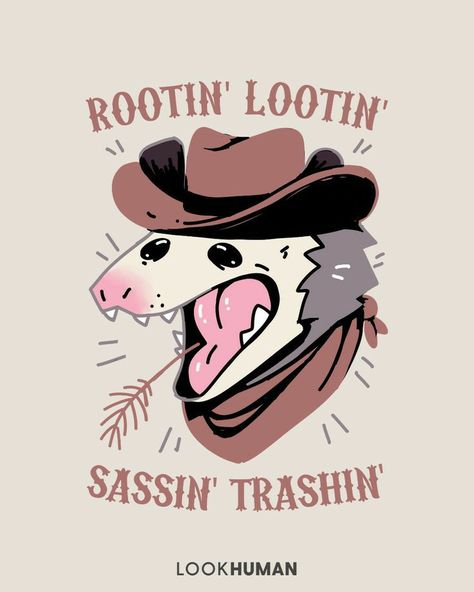 Awesome Possum, Trash Panda, Yee Haw, Spirit Animal, Pretty Art, Animal Drawings, Cartoon Art, Animal Art, Cute Drawings