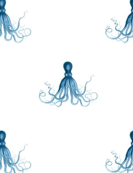 George the Octopus Removable Wallpaper - Blue Octopus Wallpaper, Wildlife Wallpaper, Geometric Vintage, The Octopus, Ideas Hogar, Fabric Wall Art, Wallpaper Animes, Eco Friendly Paper, Bathroom Wallpaper