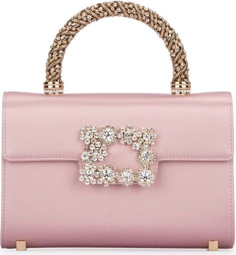 Roger Vivier Embellished Foldover Top Tote Bag Roger Vivier Bag, Cream Purse, Roger Vivier Shoes, Hand Bags For Women, Latest Handbags, Buckle Top, Leather Roll, Top Handle Handbags, Roger Vivier